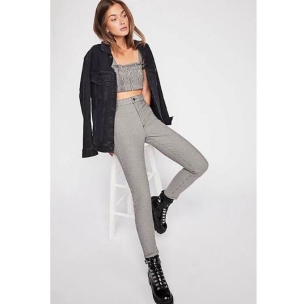 Free People Houndstooth Skinny Pants Size 27